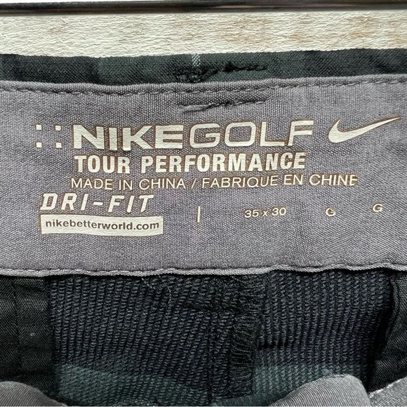 Nike Golf Tour Permormance Pants Mens 35x30‎ Gray Plaid Straight - Picture 7 of 12